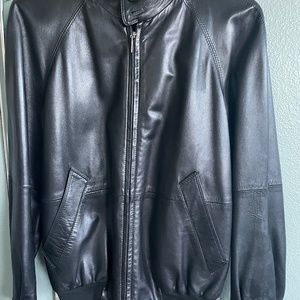 Mens Leather Bomber Jacket